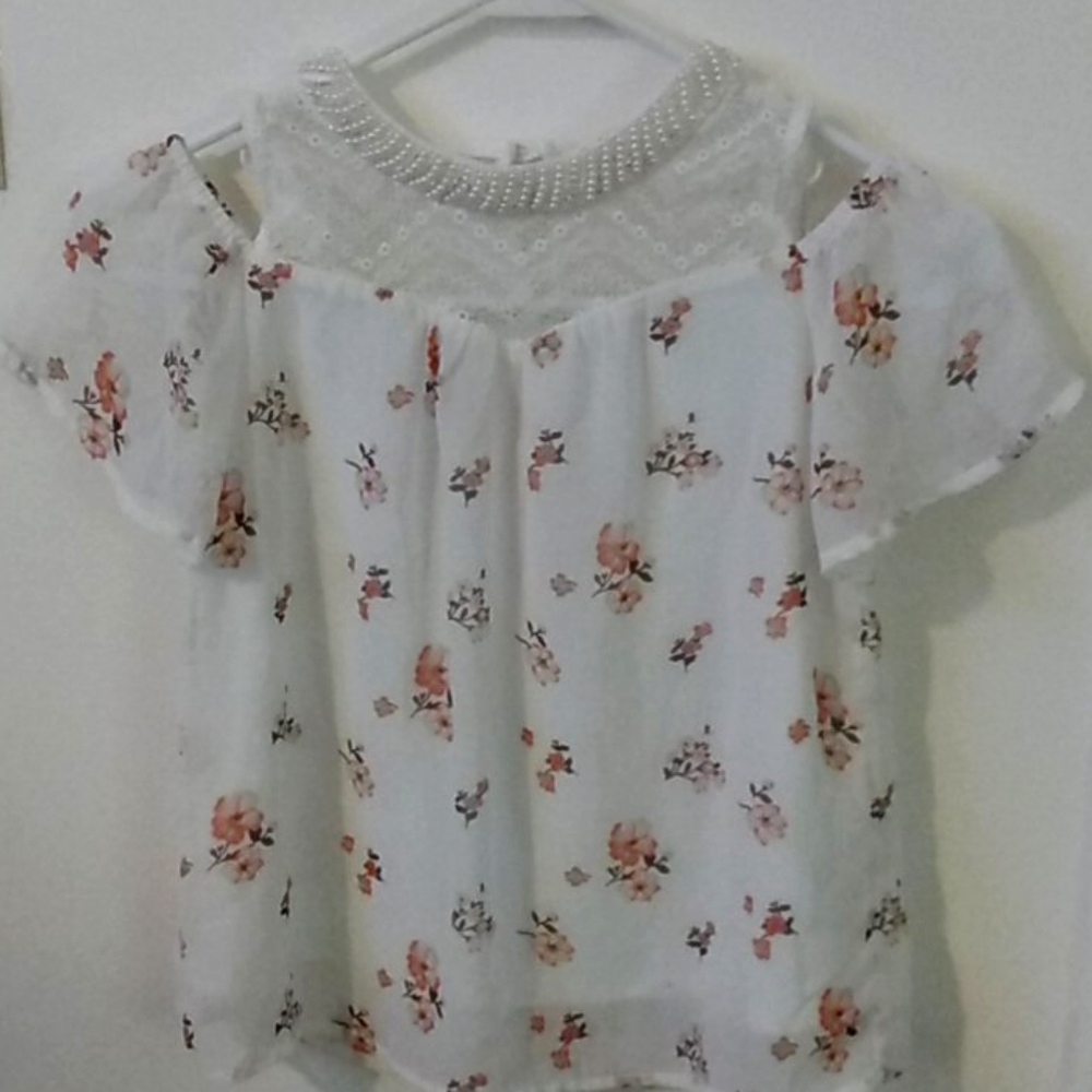 Girls cold shoulder blouse